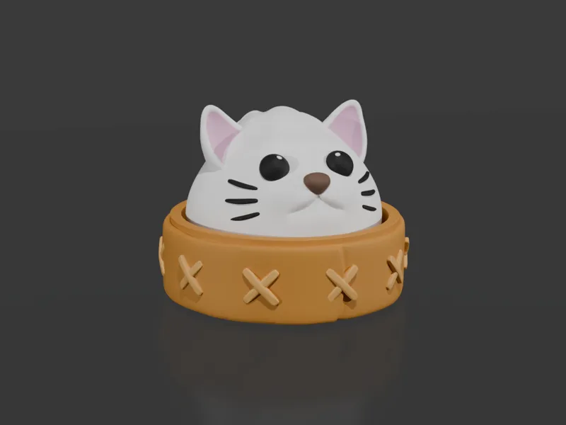 Steamed Cat Bun Magnet