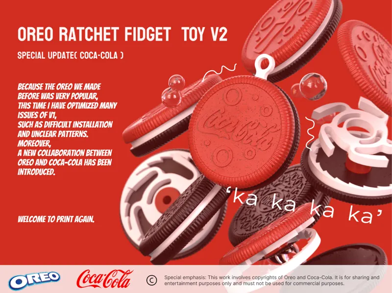 Oreo ratchet  fidget toy v2（奥利奥棘轮玩具v2）