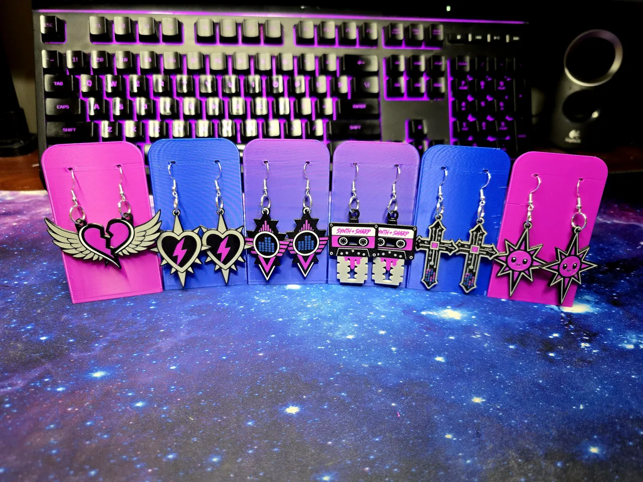 Neon Sigil Earrings view 3