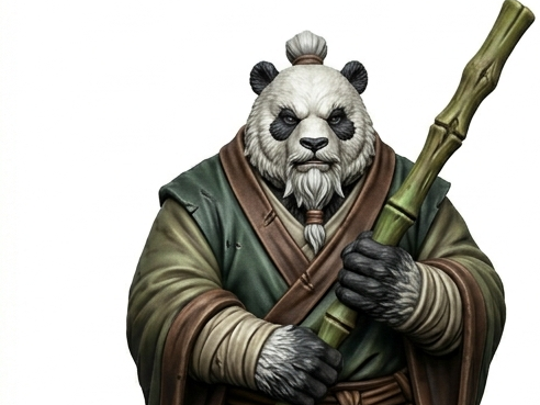 Chinese Panda Monk - Eastern Fantasy Miniature