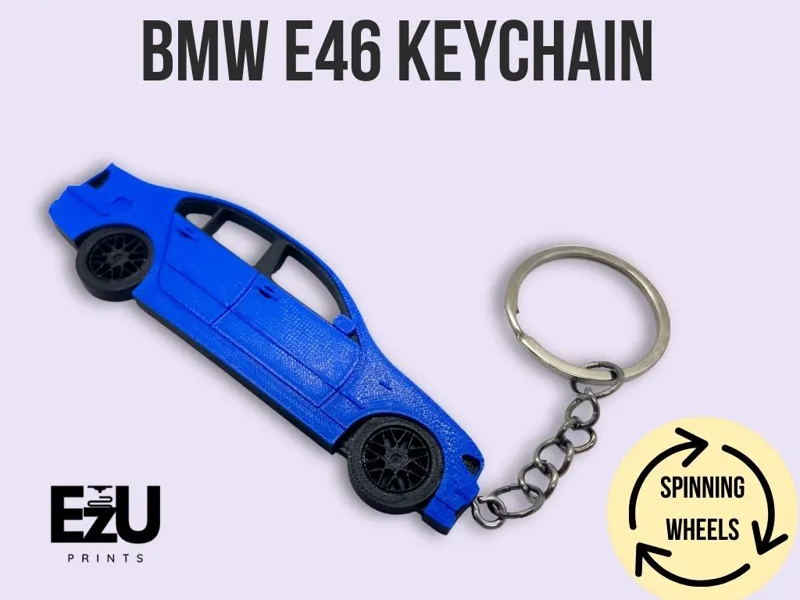 BMW E46 Keychain with Spinning Wheels