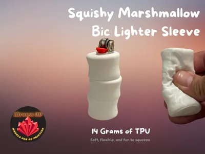 Marshmallow Bic lighter sleeve