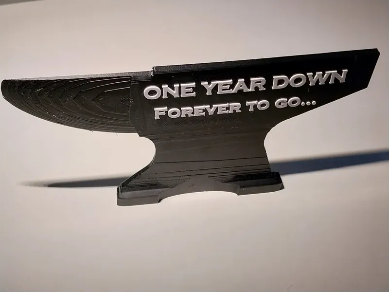 1st Wedding Anniversary - Mini Anvil Plaque