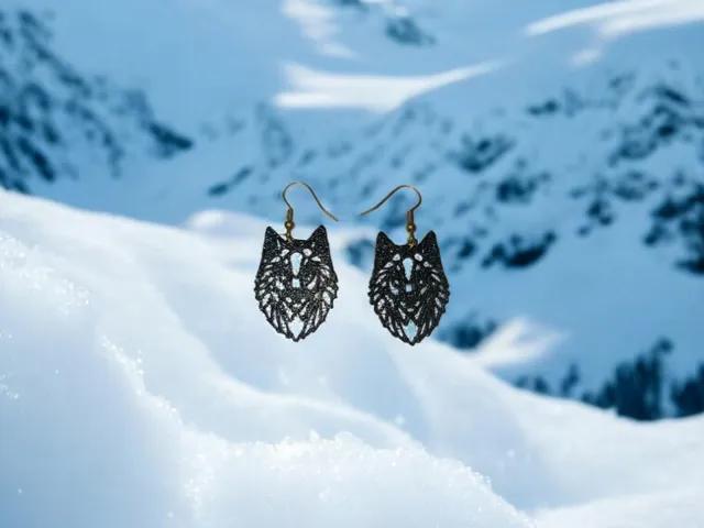 Abstract wolf earrings