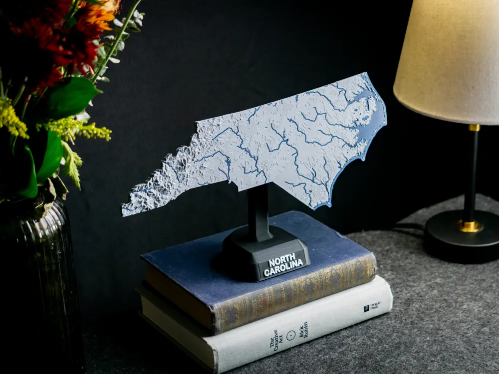 North Carolina, USA (NC) Topographic Map - Free 3D Print Model - MakerWorld