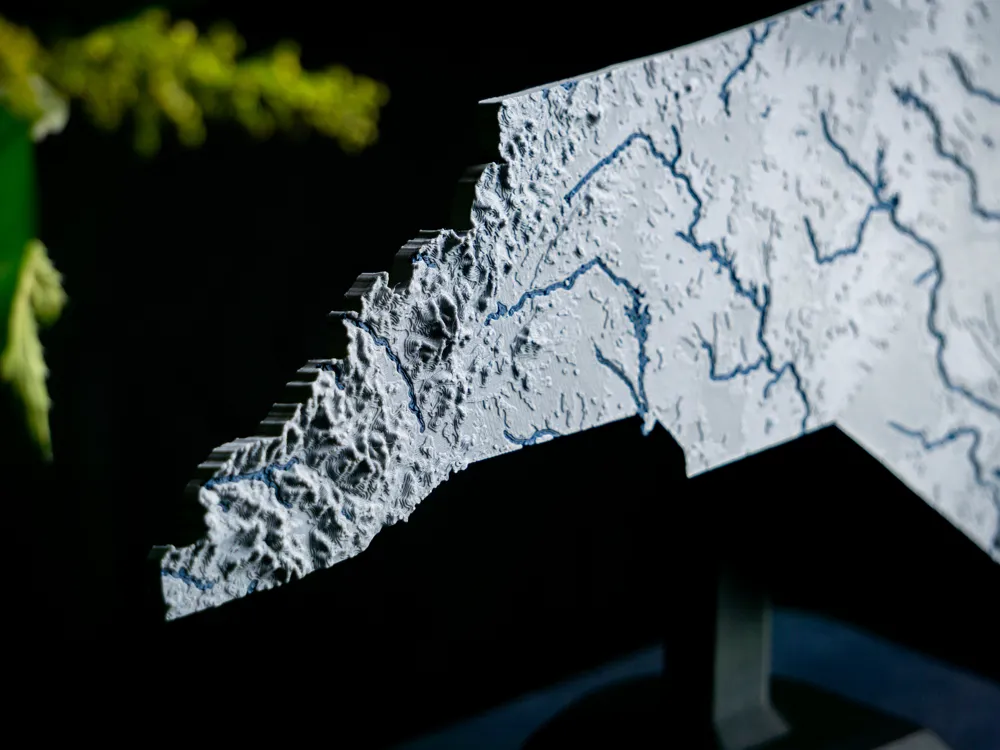 North Carolina, USA (NC) Topographic Map - Free 3D Print Model - MakerWorld