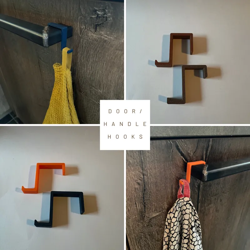Simple door or handle hooks