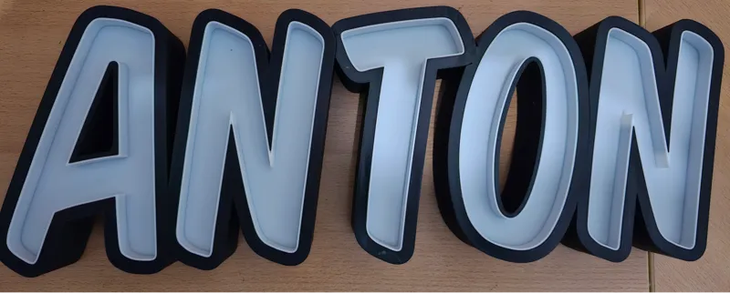 Namenslampe Lightbox Anton Letters