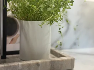 Modern Fresh Herb Pot - Vertical Lines