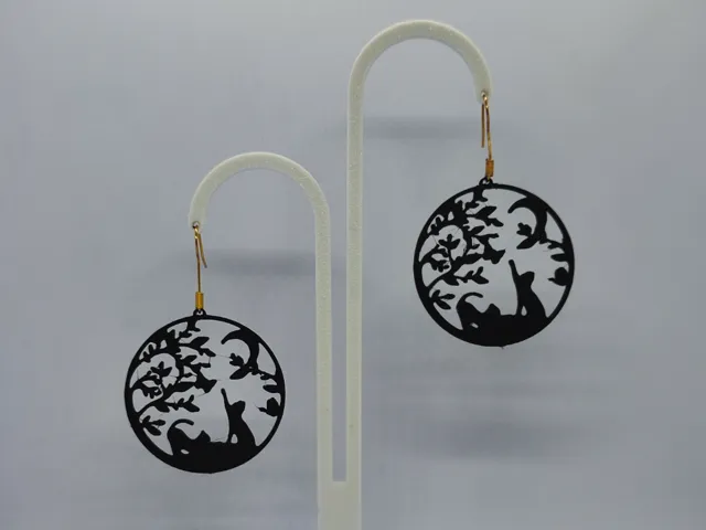 Pendientes Luna y Gatos