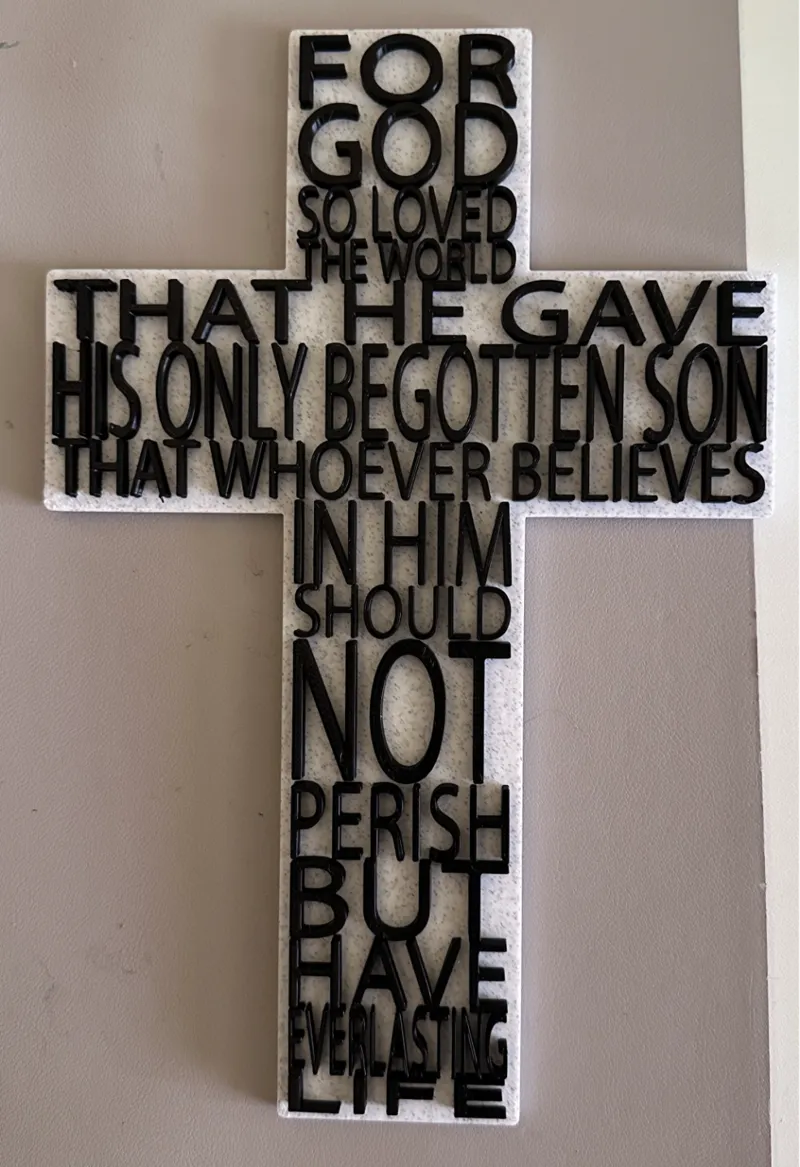 John 3:16 KJV on Cross