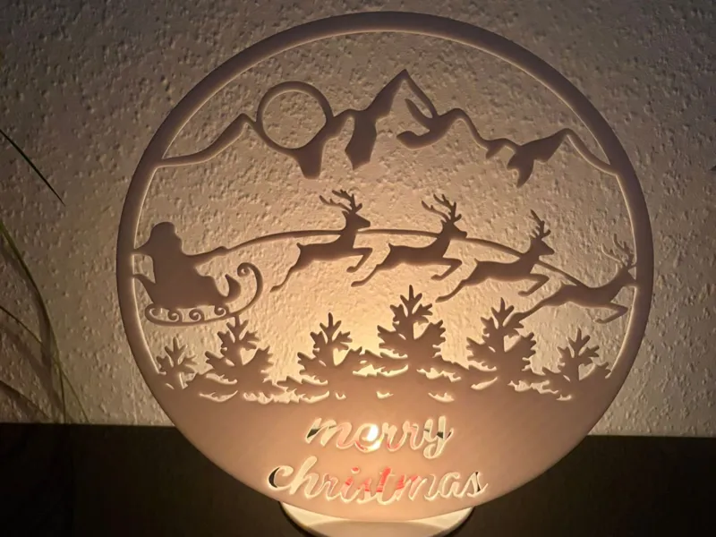Weihnachtlicher Teelichthalter – „Merry Christmas“