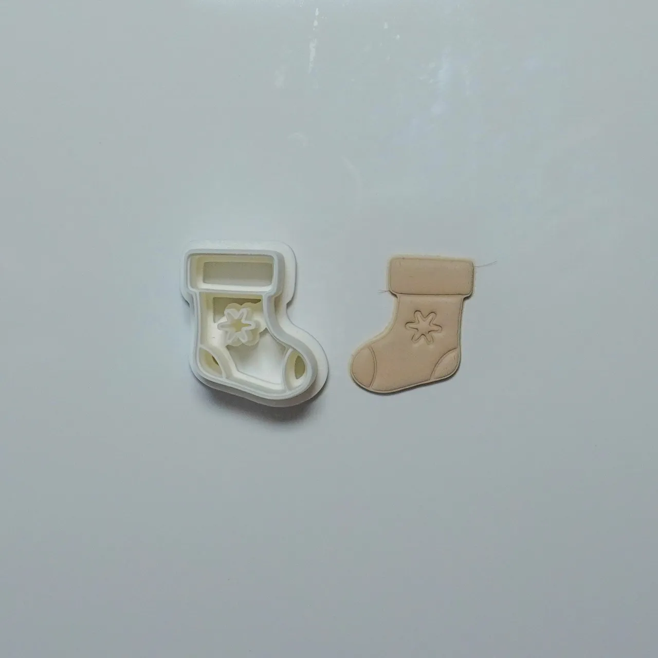 Christmas Stocking Polymer Clay Cutter Earrings view 2