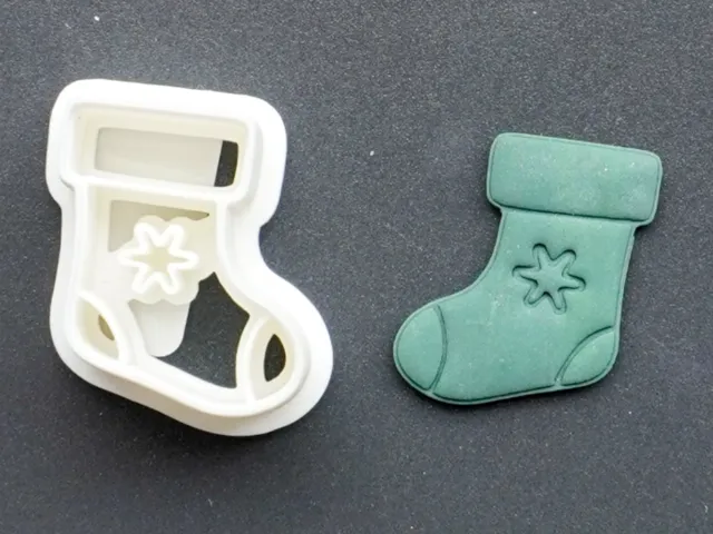 Christmas Stocking Polymer Clay Cutter Earrings