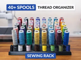 Thread Spool Rack – 40 Spool Sewing Organizer