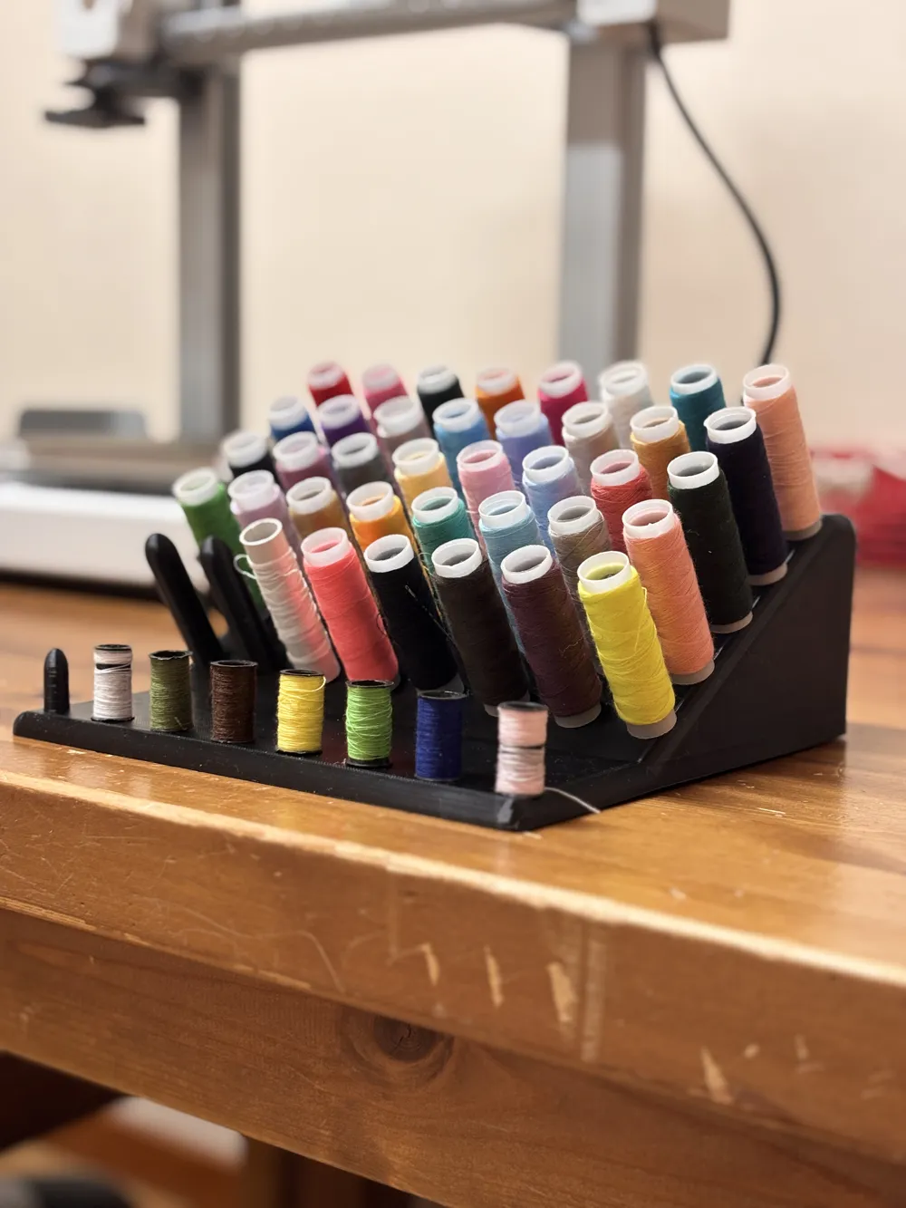 Bleacher Thread Spool Rack Thread Spool Rack – 40 Spool Sewing Organizer - Free 3D Print Model ...