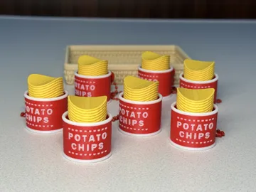 Modelo para impresión 3D: 钥匙扣解压玩具-点击器-薯片 — vista de referencia 5