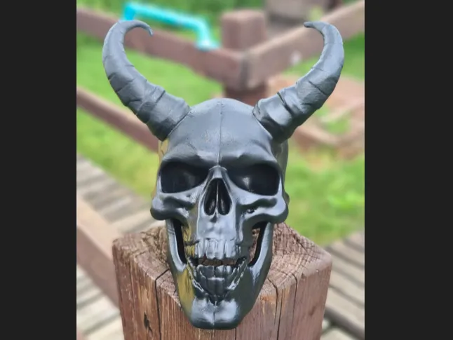 scary deamon satan monster skull with horns