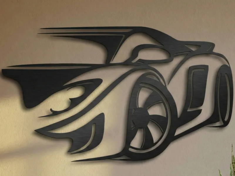 3D sports car silhouette
