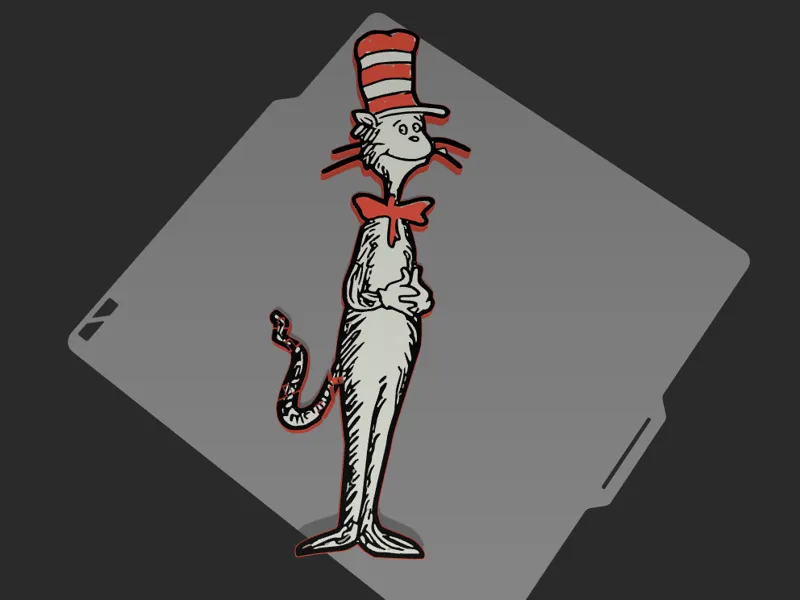 Cat in the Hat COLORED With FLEXI Tail