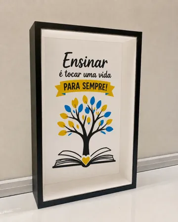 Modelo para impresión 3D: Quadro Dia dos Professores – “Ensinar é tocar..." — vista de referencia 3