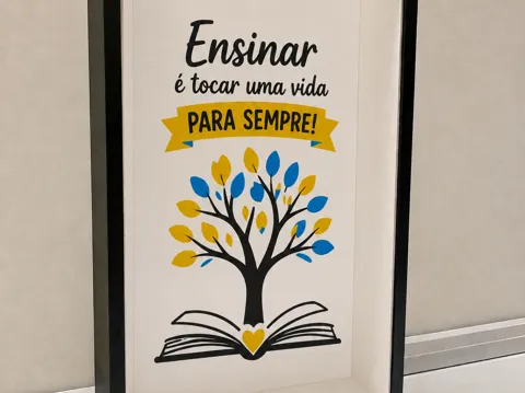 Modelo para impresión 3D: Quadro Dia dos Professores – “Ensinar é tocar..." — referencia de MakerWorld