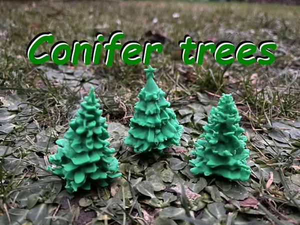 Diorama de sapins/conifères