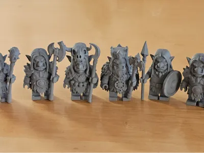 Building block inspiret DnD miniatures Trolls