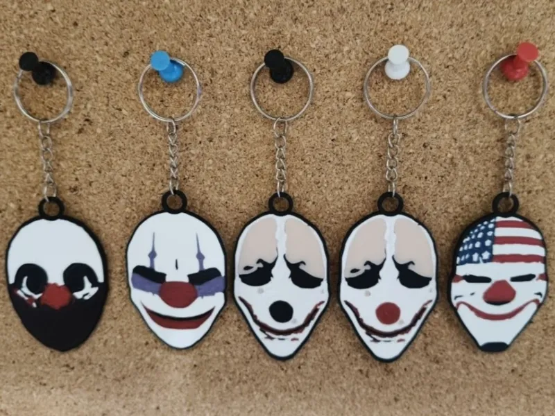 Payday 2 Clown Masks Keychains – AMS Multicolor