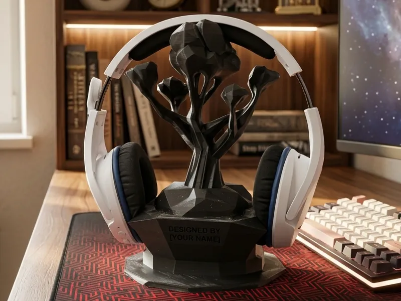 Low Poly Bonsai Headphone Stand