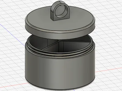 Pill container keychain for 3 types of pills