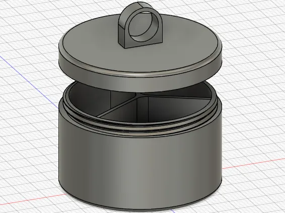 Pill container keychain for 3 types of pills
