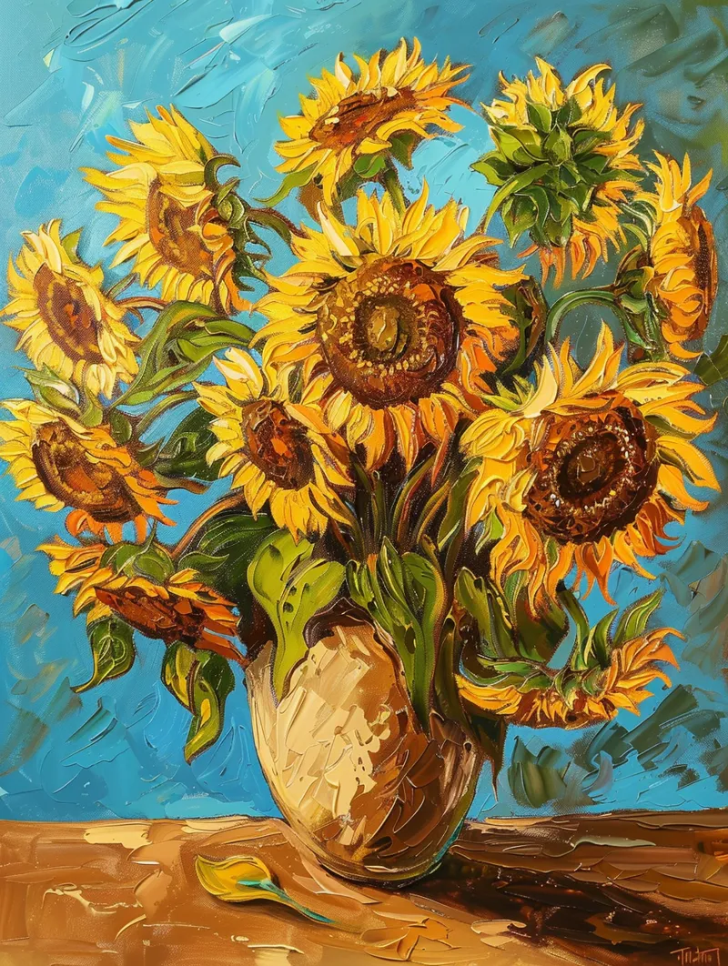 Interpretation of Sunflowers by Van Gogh - Updated