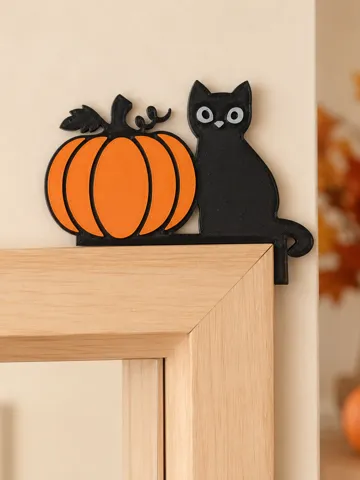 Accesorio para impresora 3D: Halloween Cat & Pumpkin Door Corner – AMS — vista de referencia 2
