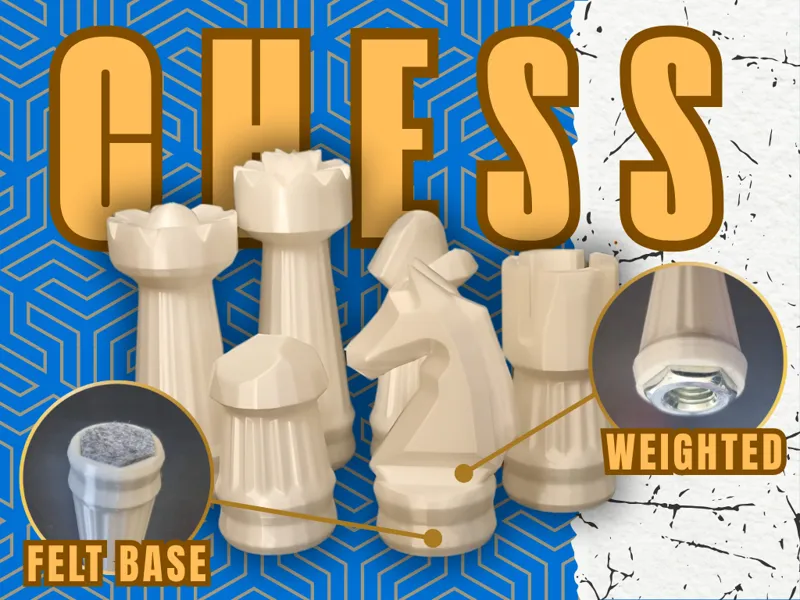 Modern Weighted Chess Set with Felt Base