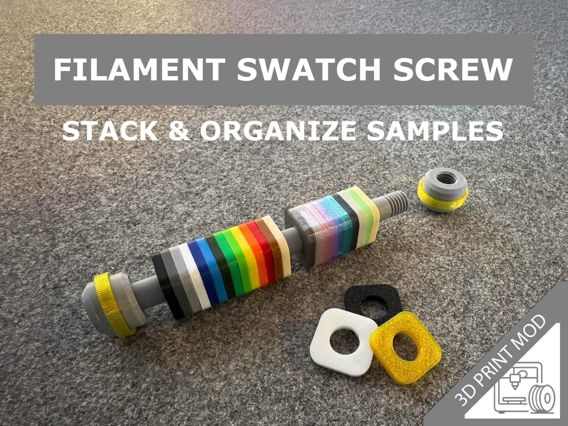 Filament Swatch Screw – Stack & Organize Samples