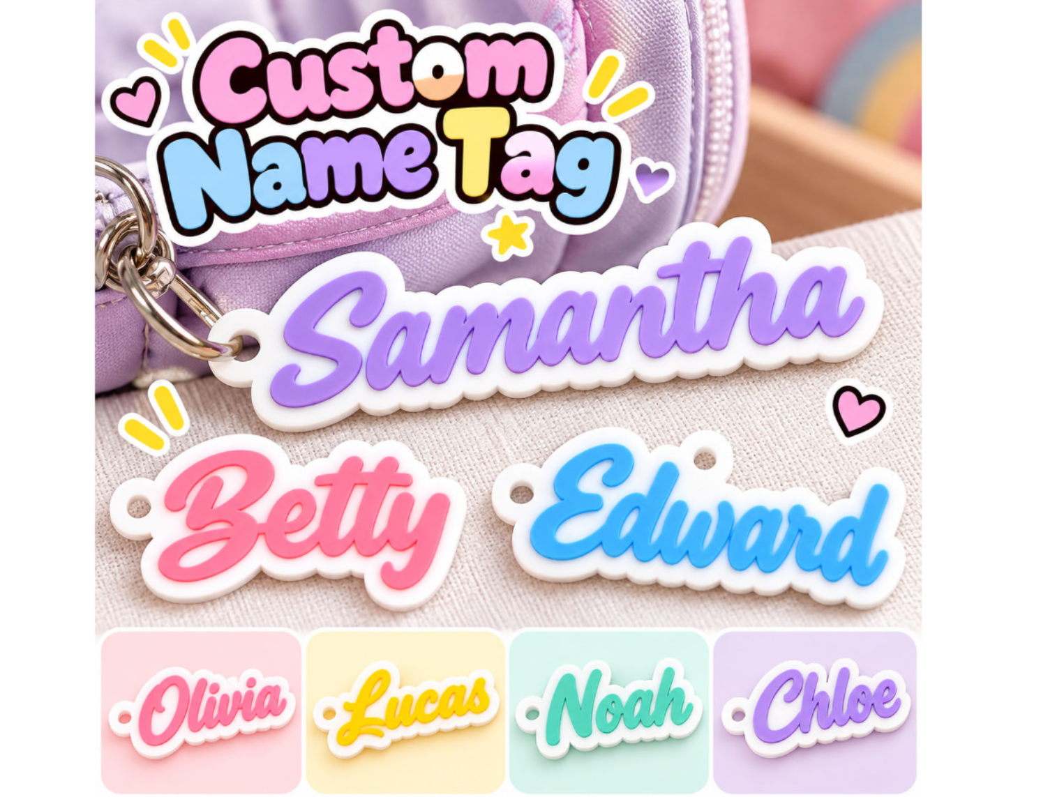 Parametric Name Keychain – 2 Keyring Positions - 1