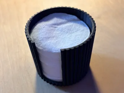 Cotton Pad Holder - Ridged Minimalist Design