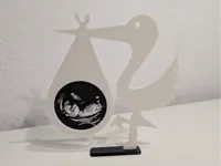 Cadre pour photo d'échographie - Cigogne avec pied — photo 1