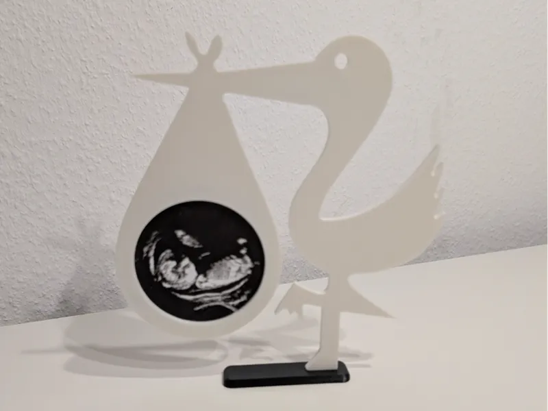 Frame for an ultrasound photo - Stork with foot