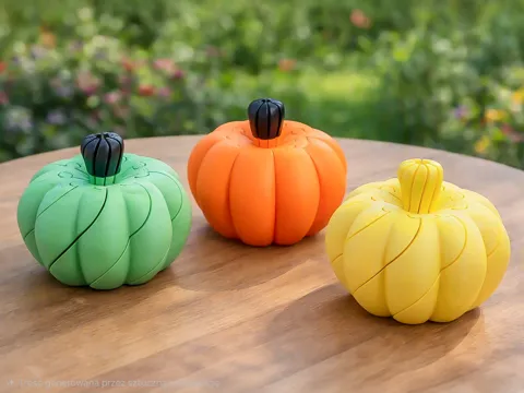 Objeto manipulable: Twisty Fidget Pumpkin 47 & 54 g (print in place) — referencia de MakerWorld