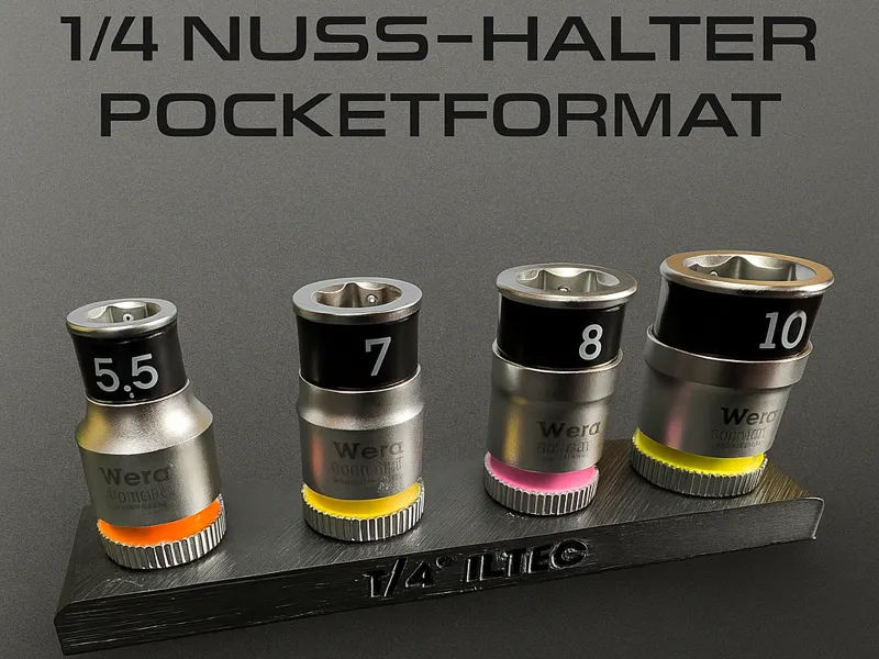 Wera 1/4" Nuss-Halter Pocketformat für 4 Nüsse