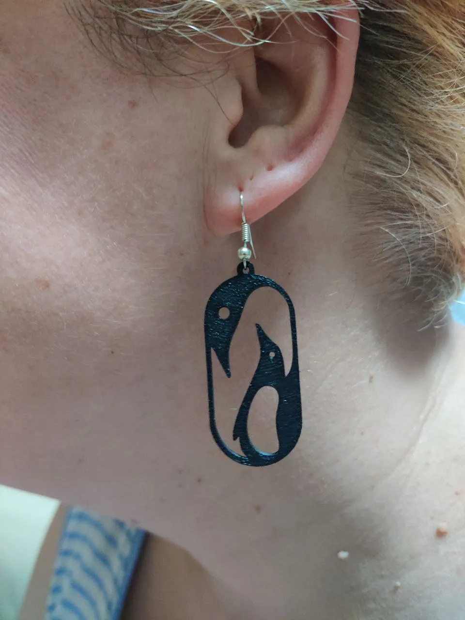 Penguin Embrace – Arctic Parent Earring view 3