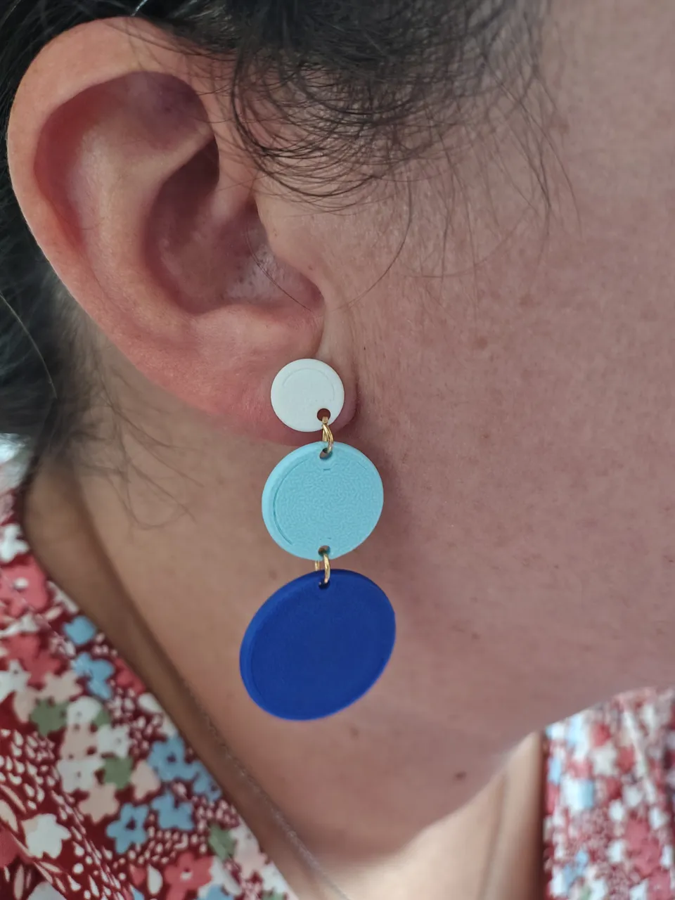 Pendientes 3 círculos sencillos view 4