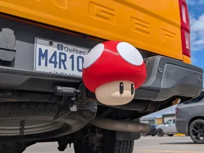 Mushroom Trailer Hitch Cover from Mario Kart 