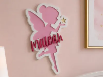 Personalised Fairy Name Wall Sign
