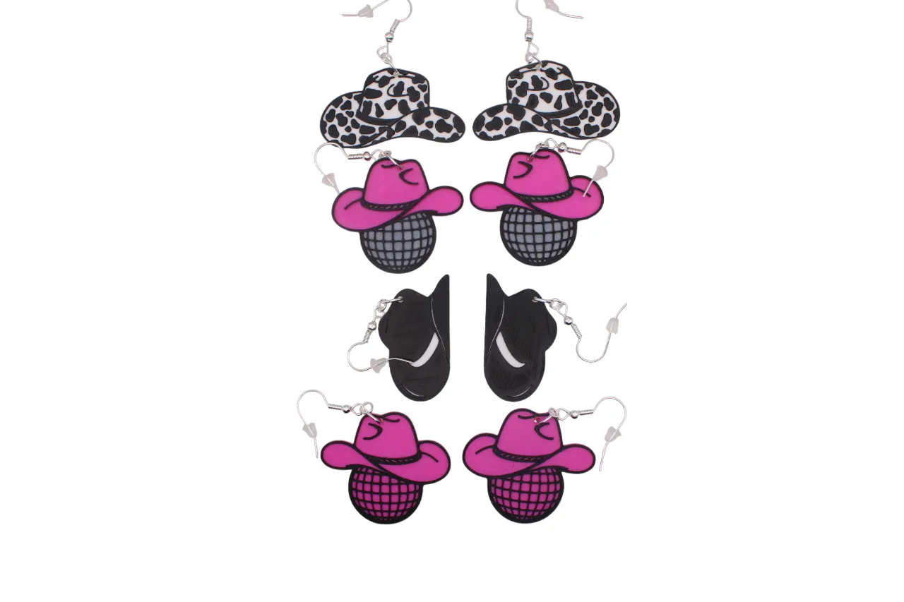 Rodeo Earrings - Cowgirl Hat view 2