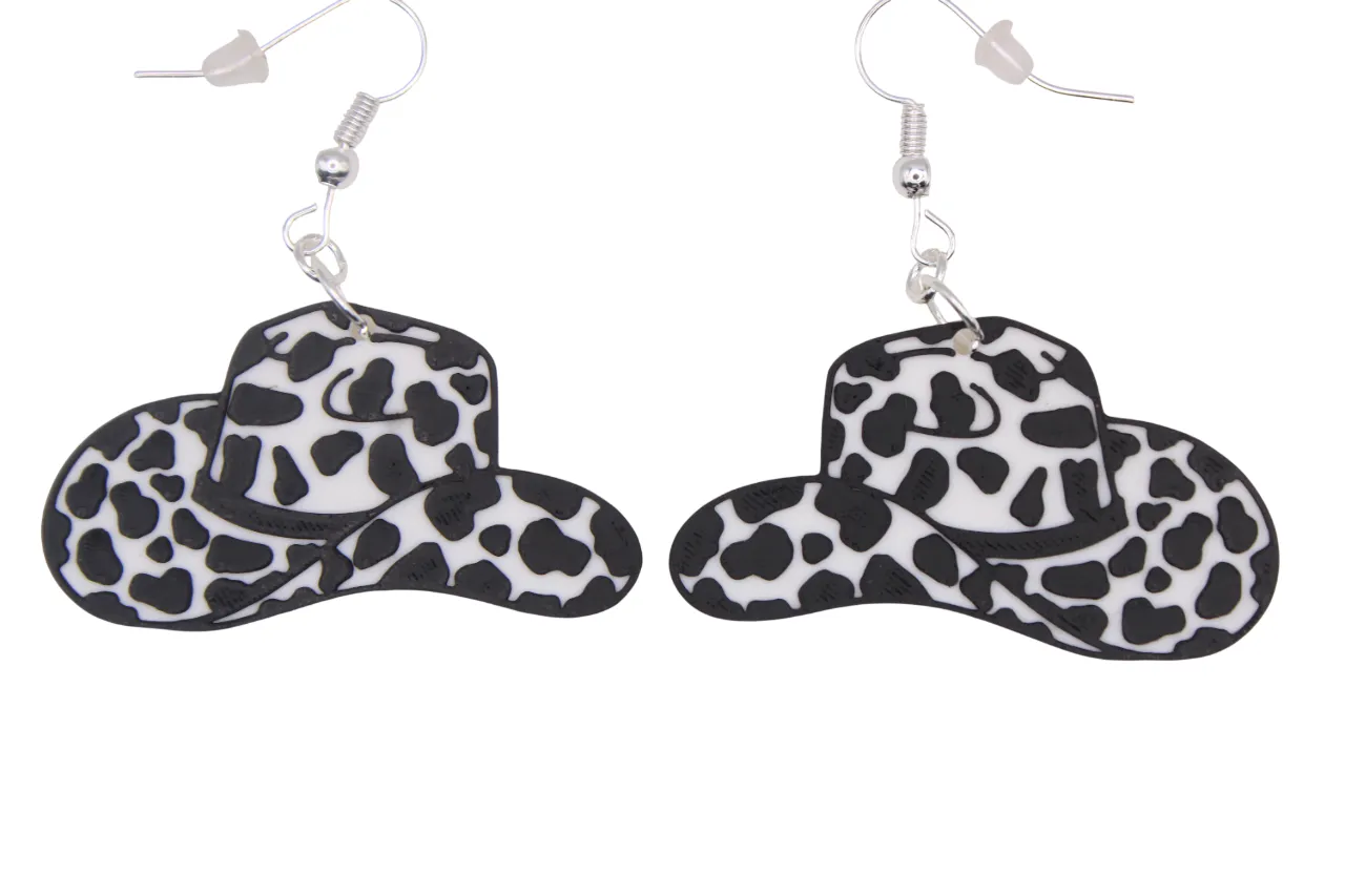 Rodeo Earrings - Cowgirl Hat view 3