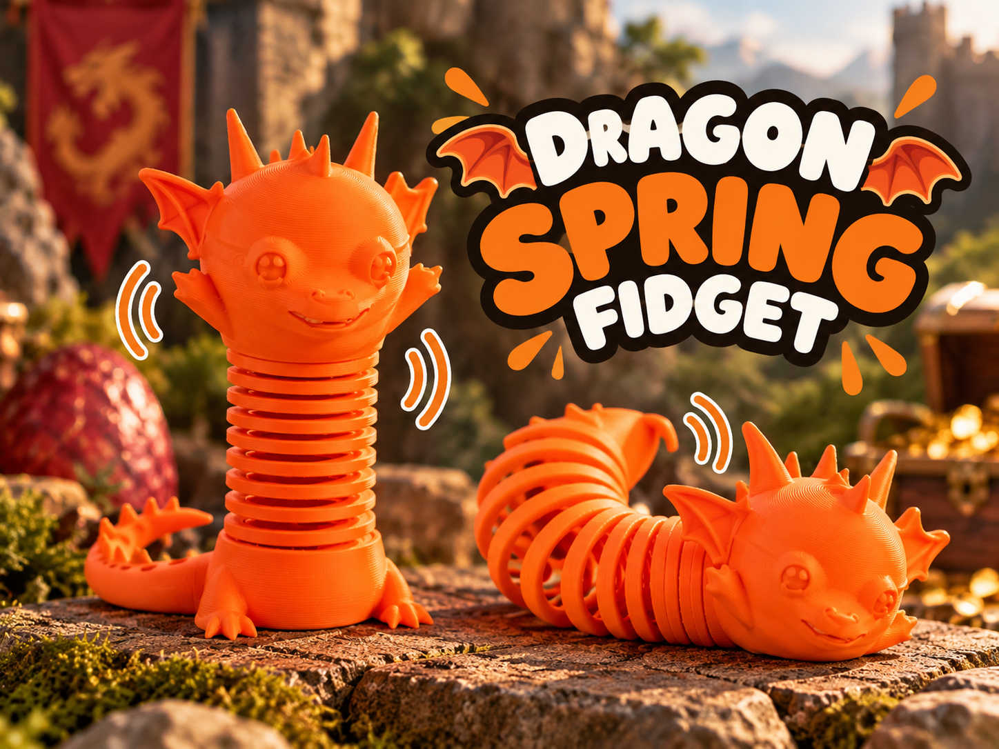 Springy Baby Dragon Fidget PiP No AMS No Supports - 1