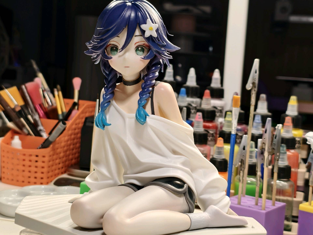 3Dプリント 《原神》ウェンティ座り姿フィギュア 高さ20cm パーツ分割